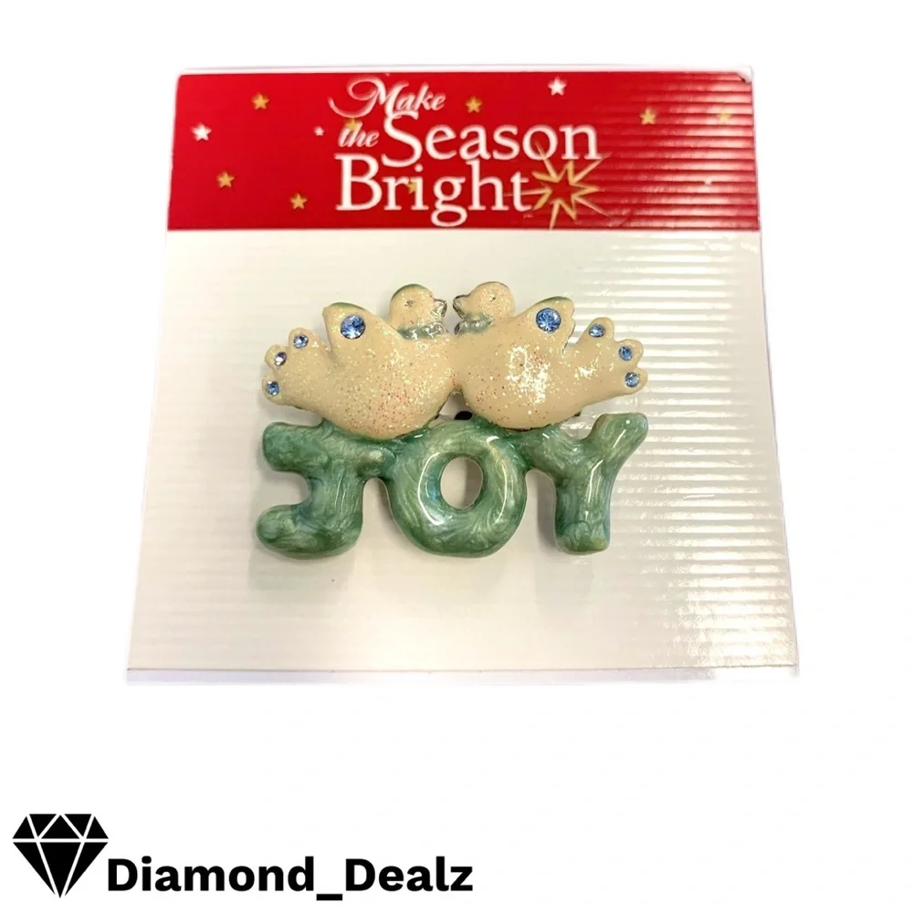 “JOY” 2 TURTLE DOVES PIN NWT